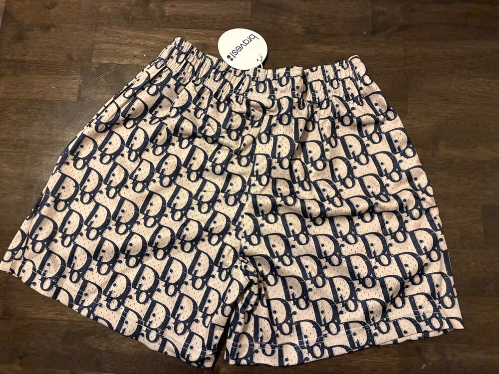 Bravest Studios x Dior - Mesh Athletic Shorts Mens XL Above Knee Fit White/Navy